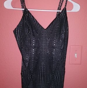 Black and silver bodycon dress